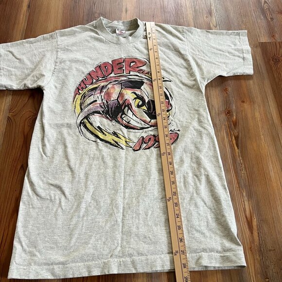 VTG 1999 Thunder Classic Soccer T-Shirt M Gray "Lightning Strikes" Brenham Texas - Picture 7 of 9